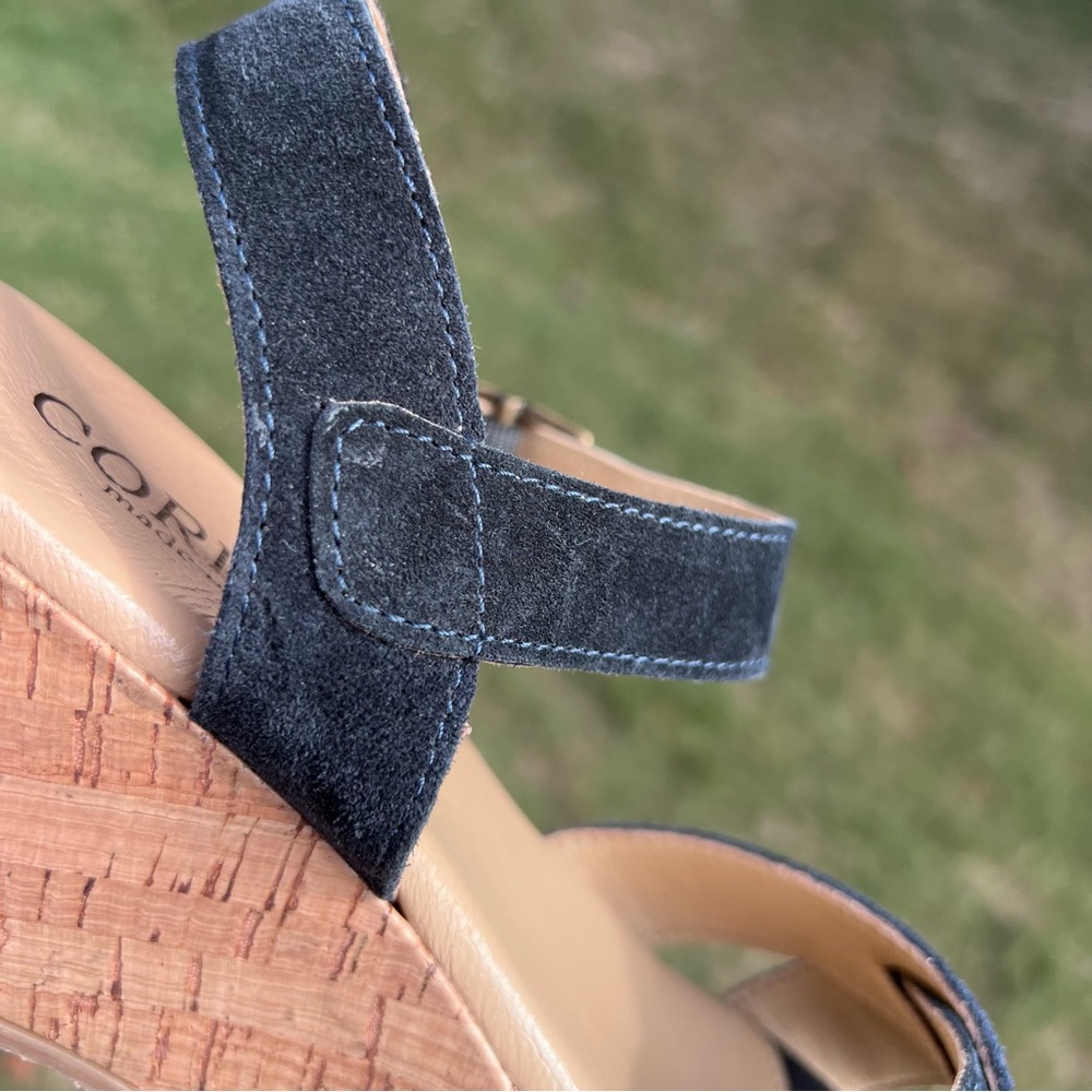 Cordani Candy Platform Cork Wedge Open-Toe Sandal Navy Blue EU Size 37 - Picture 13 of 16